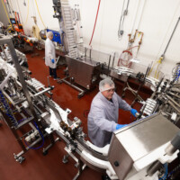 Overhead view of new bottling line
